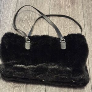 Retro fur shoulder bag
